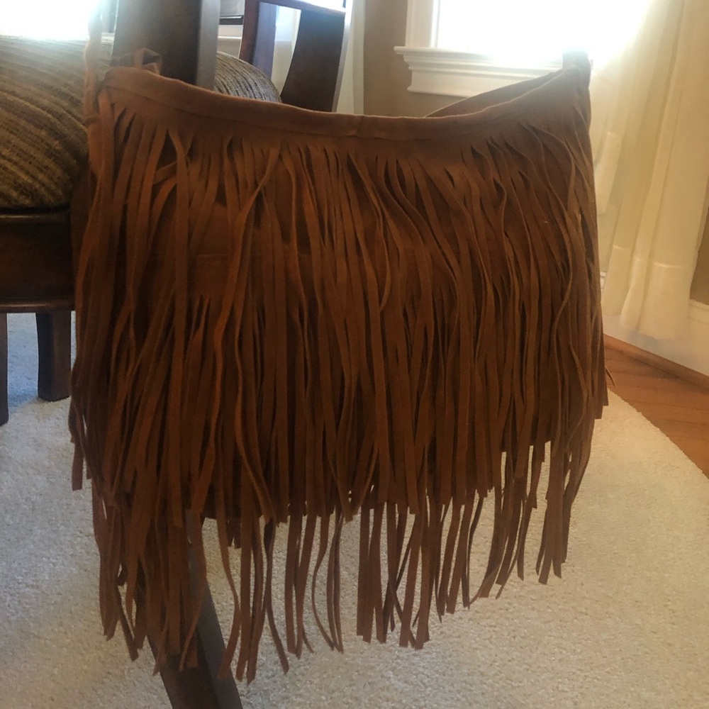 Cognac Brown Fringe Hand bag